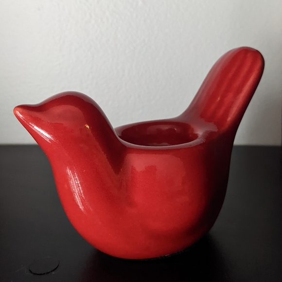 💥 Red Bird Tea Light Candle Holder 6 x 3 in. - Picture 1 of 2